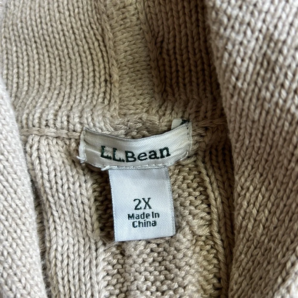 L.L. Bean - Womens plus khaki cable knit cardigan, size 2XL! - Picture 2 of 4